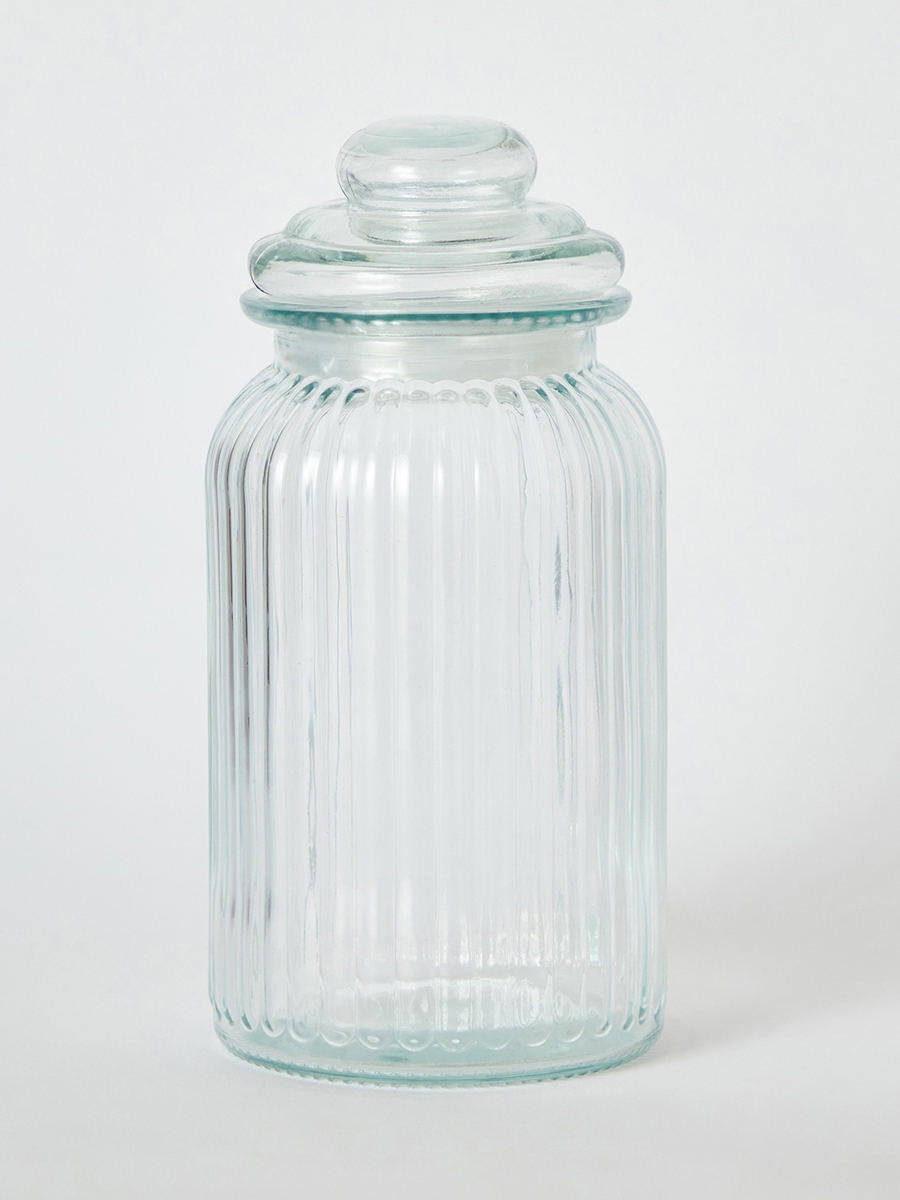 Essential Ribbed Glass Jar - 1.2 L