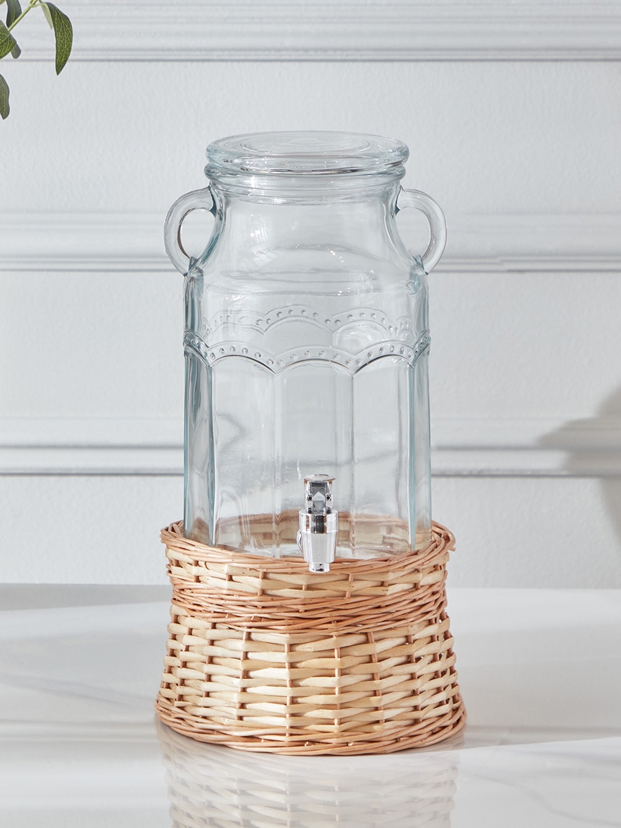 Minimalist 2-Piece Glass Dispenser Set - 3 L
