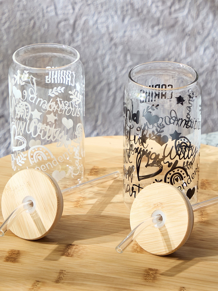 Zen Borosilicate 2-Piece Kind Mason Jar with Straw Set - 450 ml