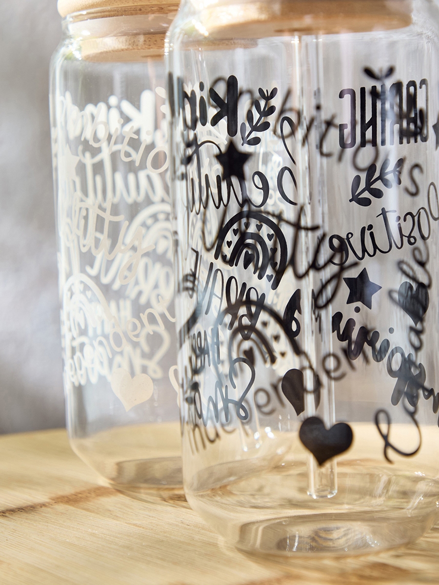 Zen Borosilicate 2-Piece Kind Mason Jar with Straw Set - 450 ml