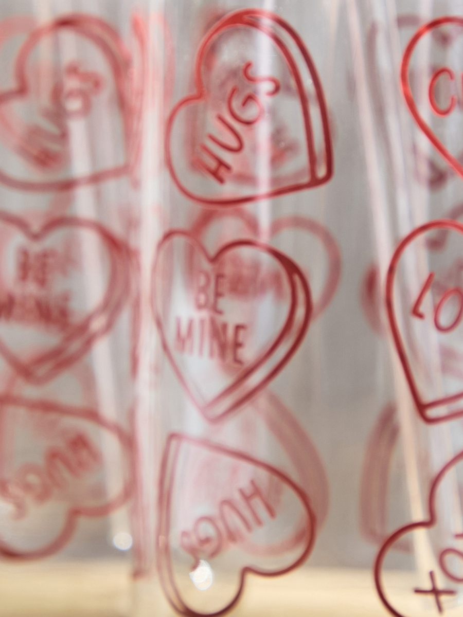 Zen Borosilicate 2-Piece Valentine Mason Jar with Straw Set - 450 ml