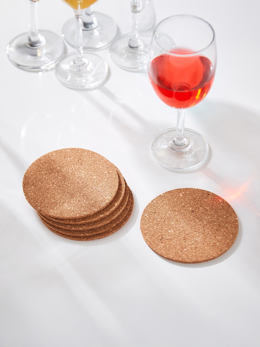 Vega Cork 6-Piece Round Coaster Set