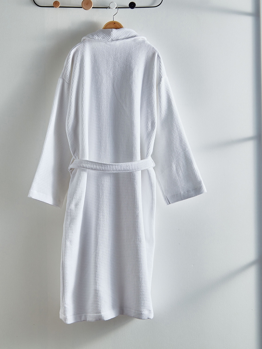 Luxe Waffle Terry Cotton Bathrobe - Large
