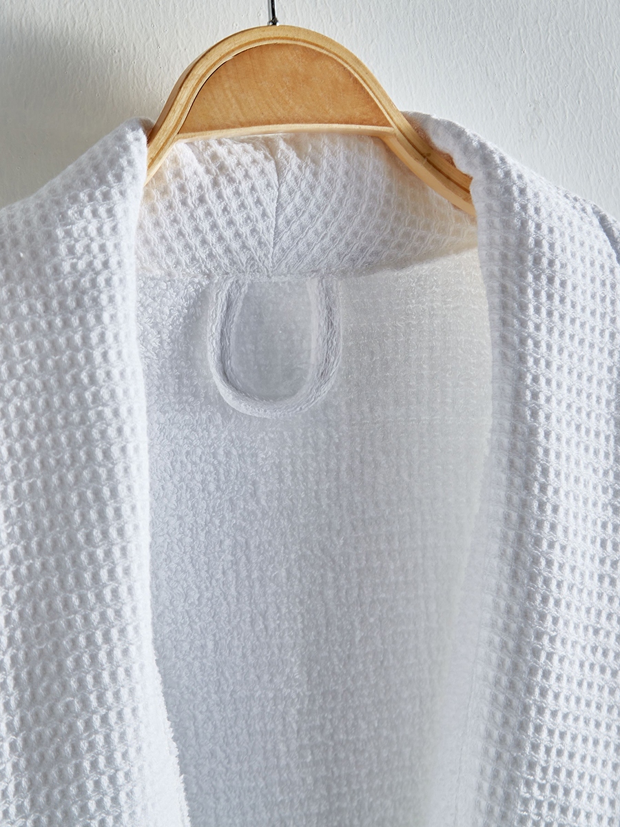 Luxe Waffle Terry Cotton Bathrobe - Large