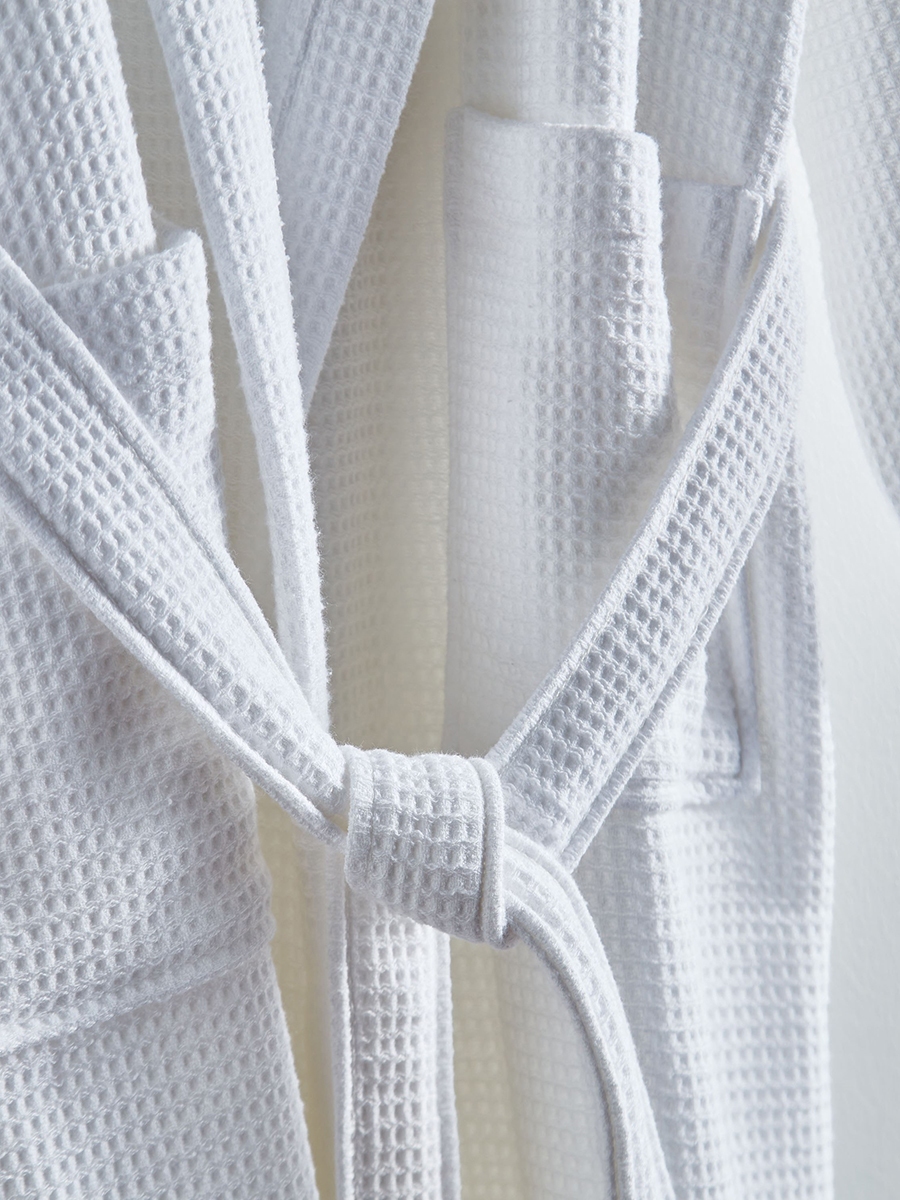 Luxe Waffle Terry Cotton Bathrobe - Large