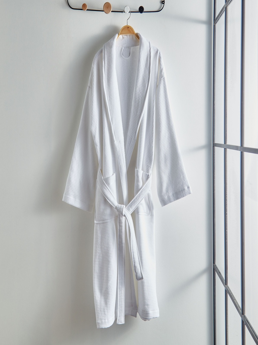 Luxe Waffle Terry Cotton Bathrobe - Medium