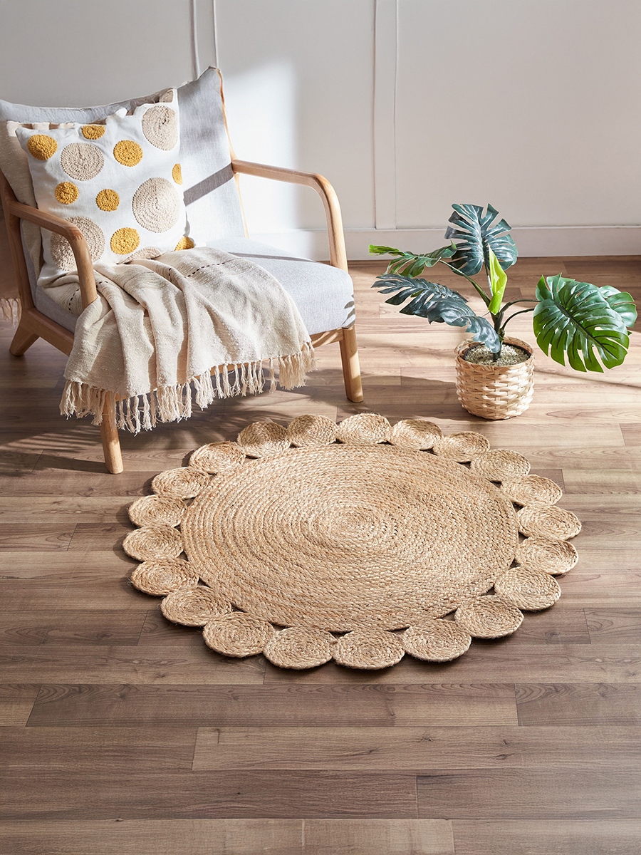 Natura Tapis Round Hand Braided Jute Rug- 90 cm