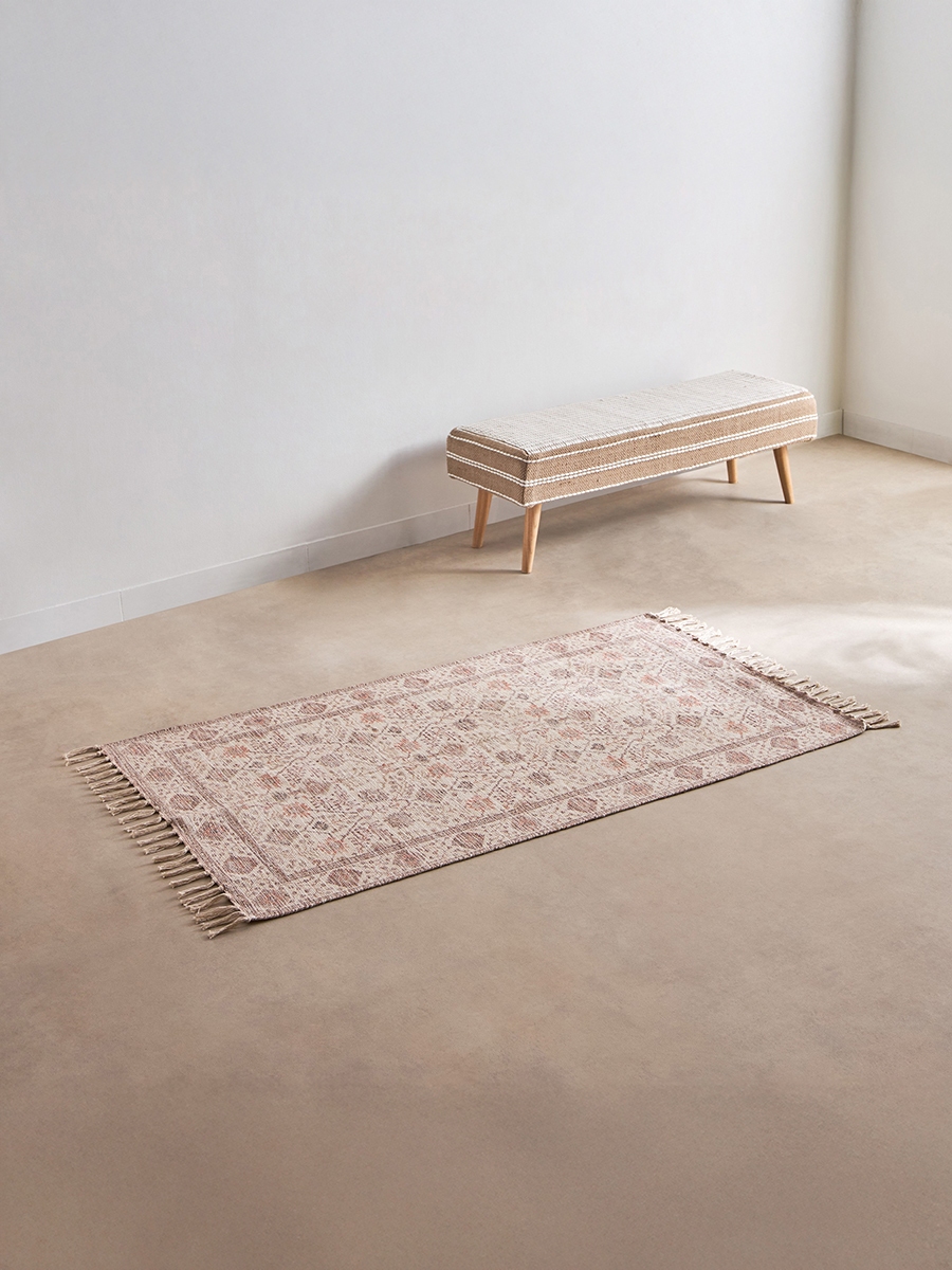 Glimmer Juana Handmade Printed Dhurrie - 80x150 cm