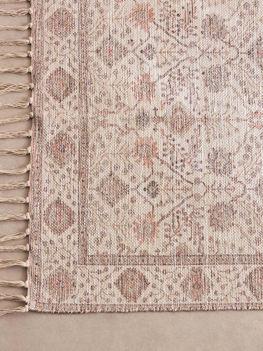 Glimmer Juana Handmade Printed Dhurrie - 80x150 cm