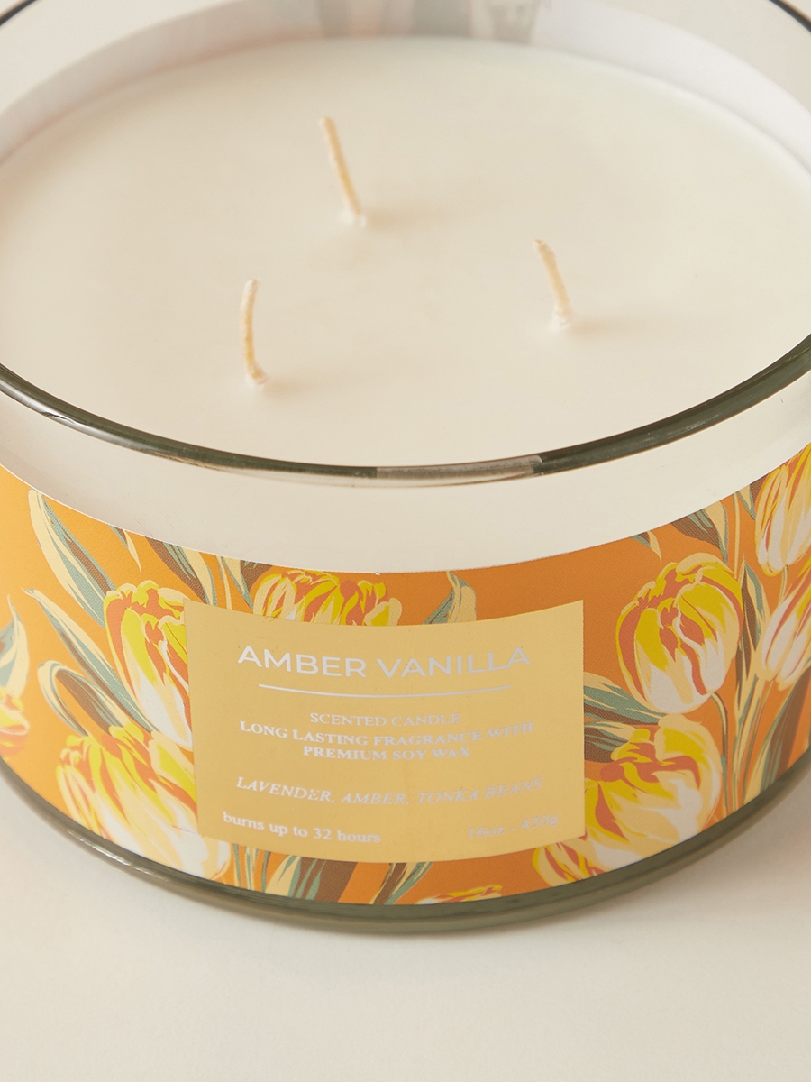Scent.d 3-Wick Amber Vanilla Scented Jar Candle - 450 g
