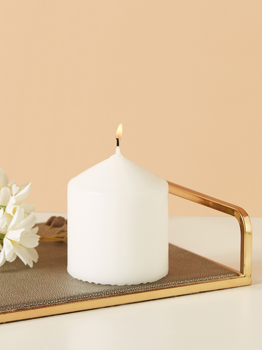 Essentials Unscented Pillar Candle - 8 cm