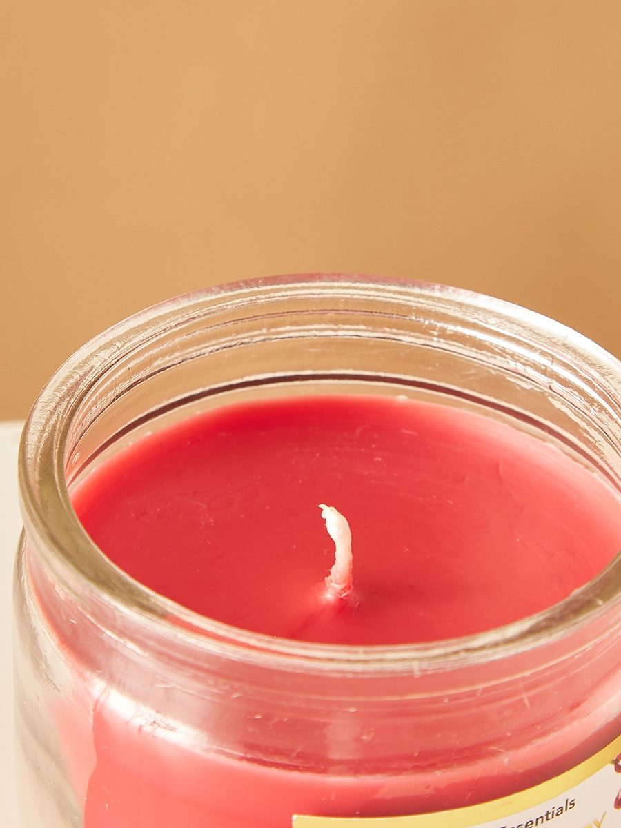 Essentials Cranberry Scented Glass Jar Candle - 17 H