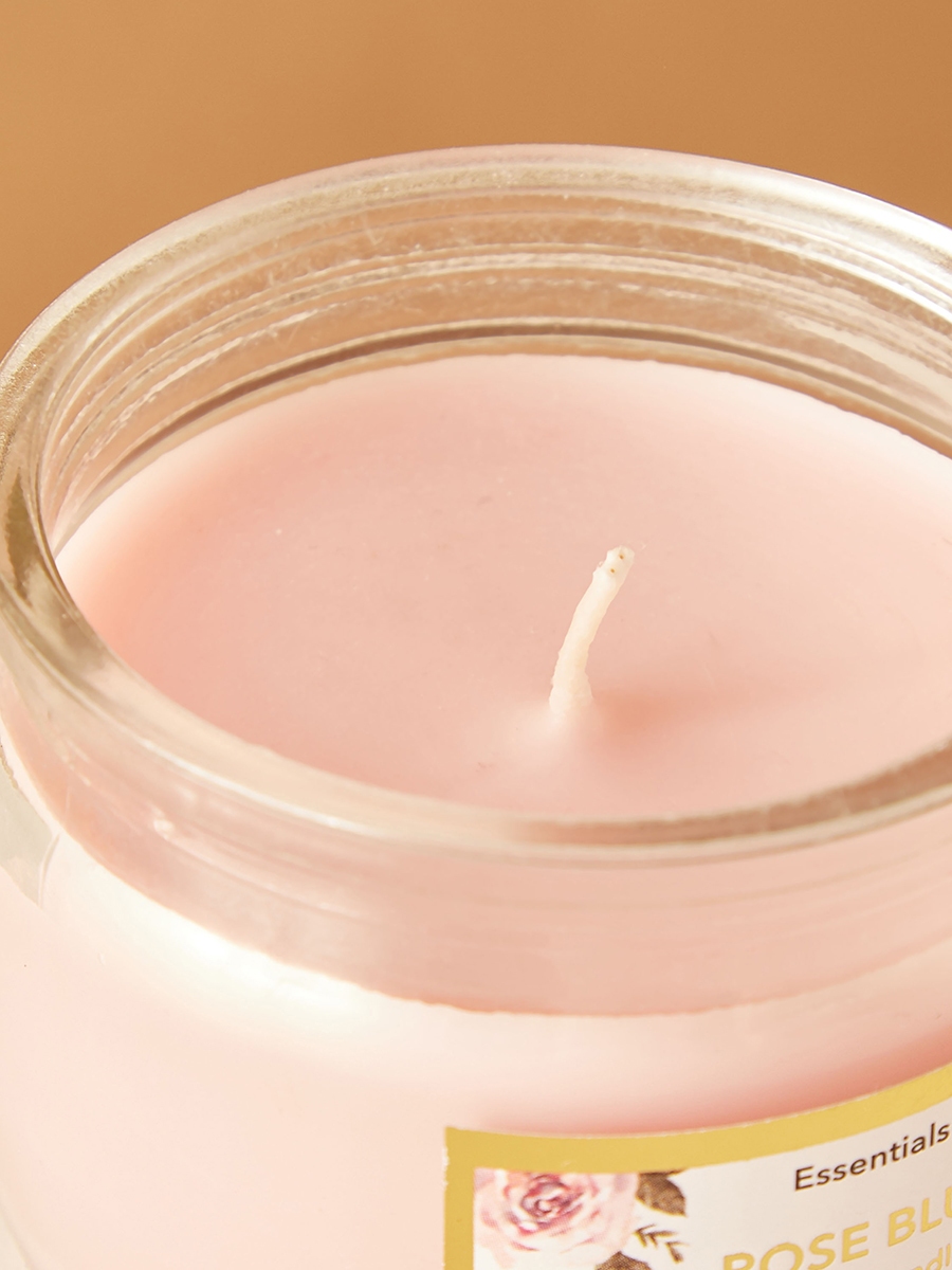 Essentials Glass Rose Blush Scented Jar Candle - 17 H