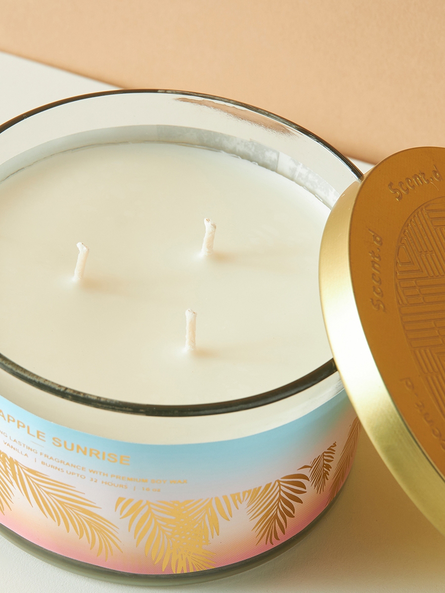 Scent.d Pineapple Sunrise 3-Wick Jar Candle - 16 oz