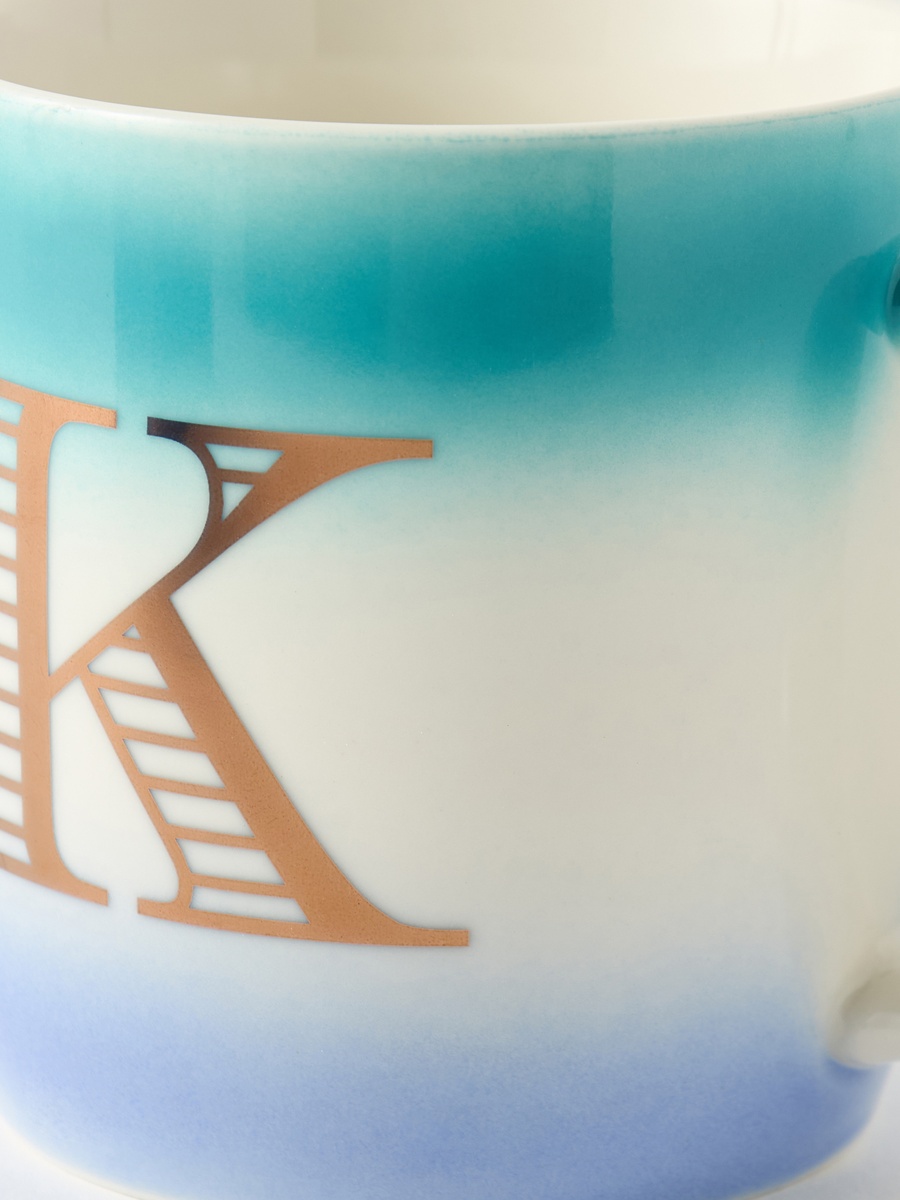 Colourblock Ceramic Mug with Initial A - 360 ml