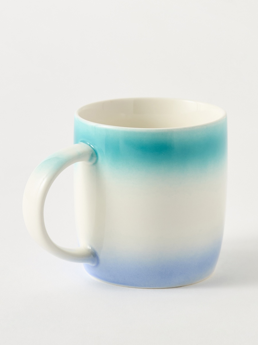 Colourblock Ceramic Mug with Initial A - 360 ml