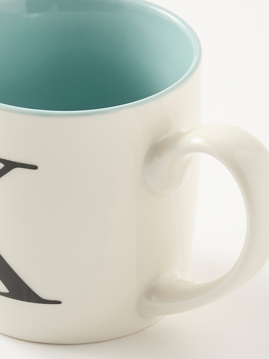 Floral Print Ceramic Mug with Initial A - 260 ml
