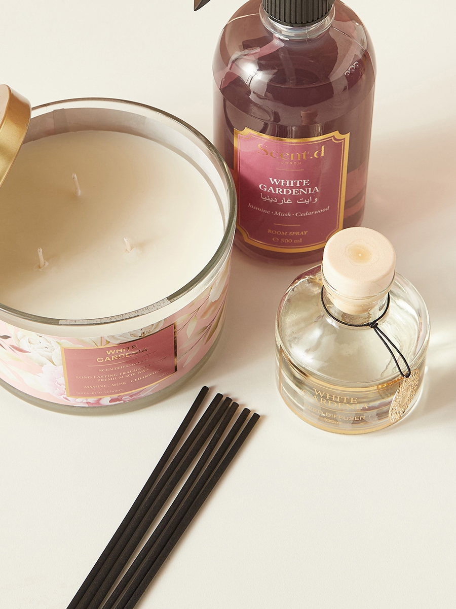 Scent.d London 3-Piece White Gardenia Home Fragrance Gift Set