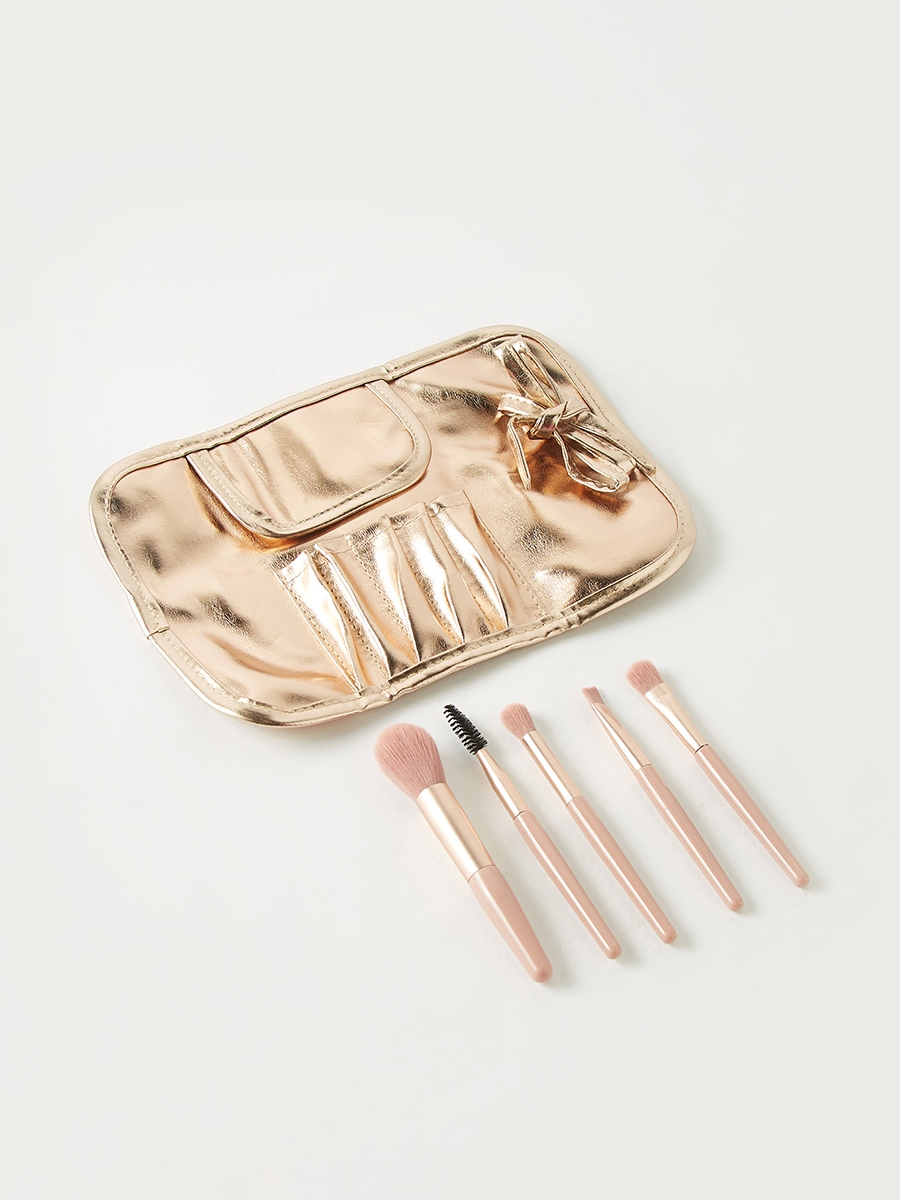 5-Piece Makeup Brush Set With Pouch