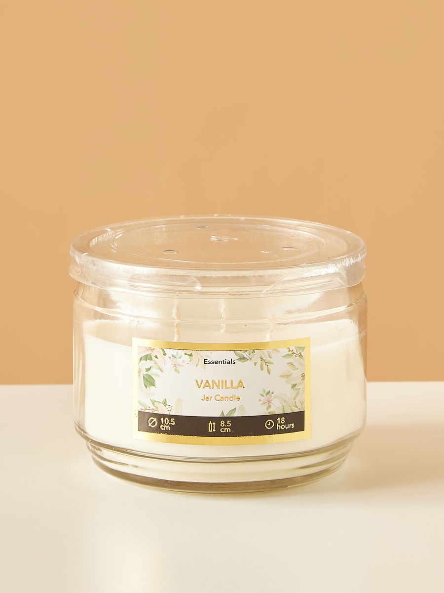 Essentials 3-Wick Vanilla Fleur Scented Glass Jar Candle - 18 H
