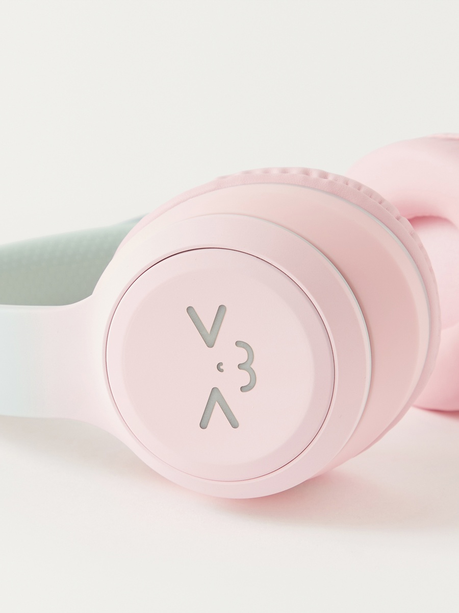 Cat Light-Up Wired Headphones with Microphones
