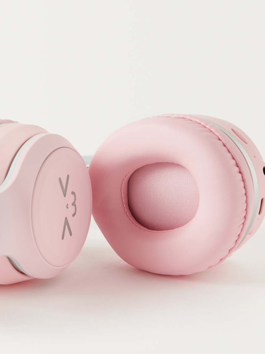 Cat Light-Up Wired Headphones with Microphones
