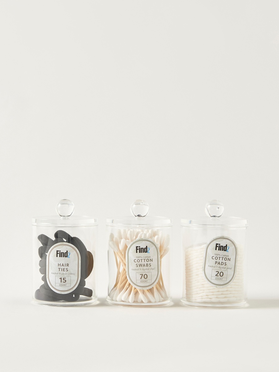 Hair Ties with Cotton Swabs and Cotton Pads
