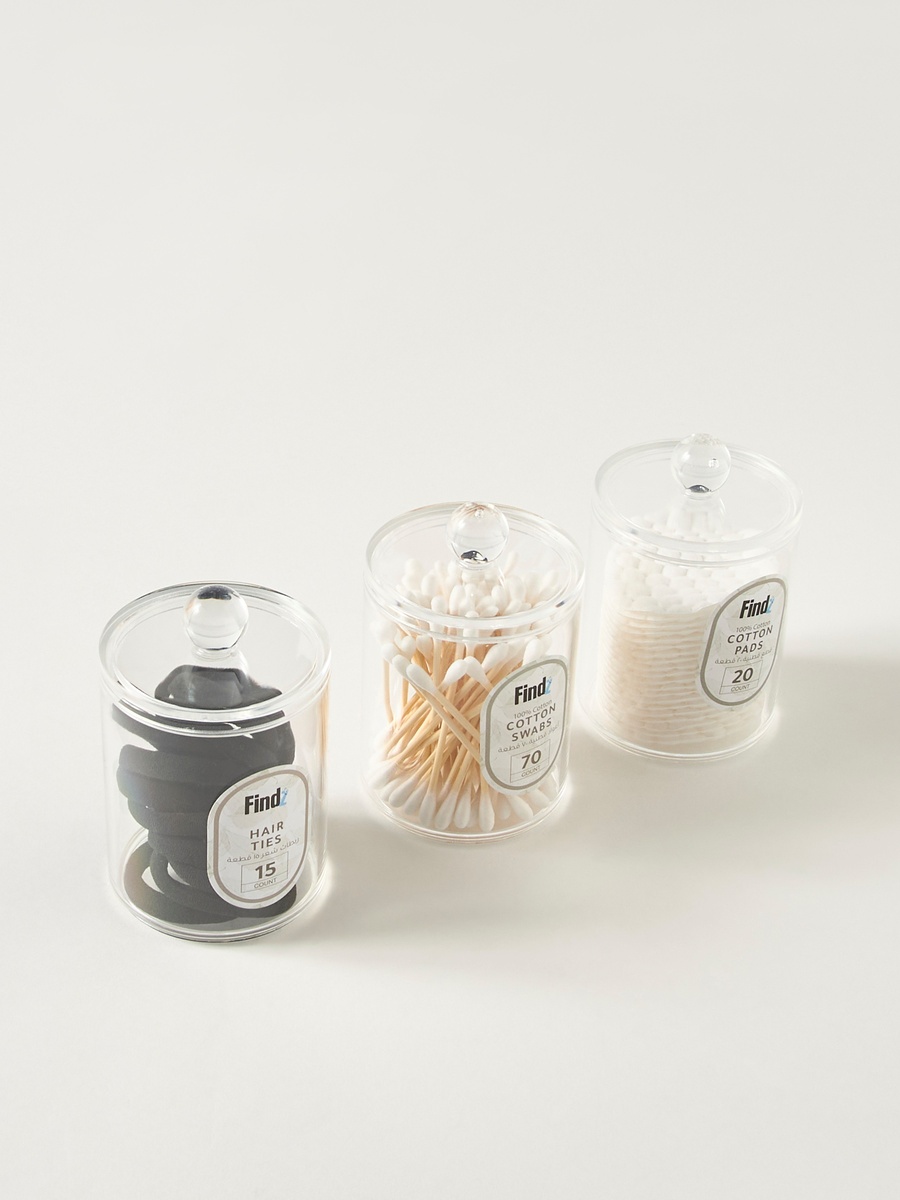 Hair Ties with Cotton Swabs and Cotton Pads