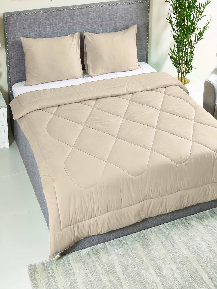 Ballina 3-Piece Solid Cotton Super King Comforter Set - 240x240 cm
