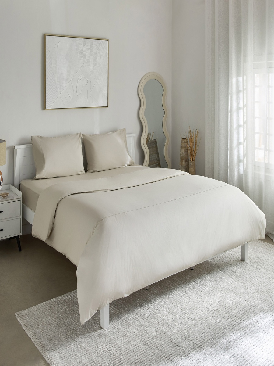 Purely-percale 3-Piece 300TC Percale Queen King Duvet Quilt Cover Set - 220x220 cm