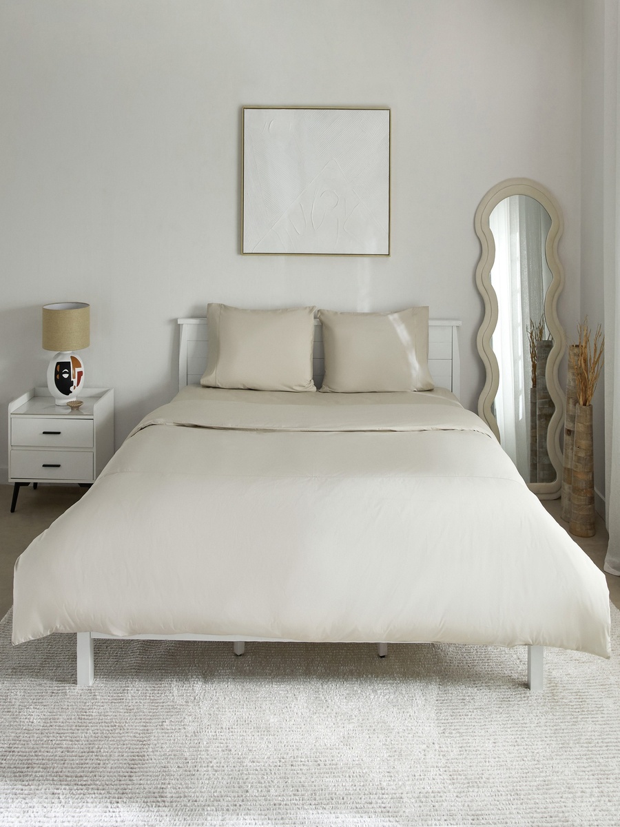 Purely-percale 3-Piece 300TC Percale Queen King Duvet Quilt Cover Set - 220x220 cm