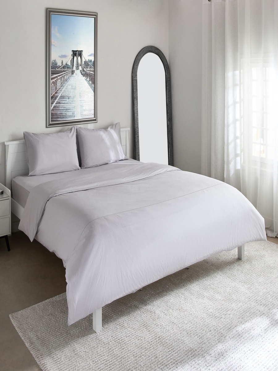 Purely-percale 3-Piece 300TC Percale Queen King Duvet Quilt Cover Set - 220x220 cm