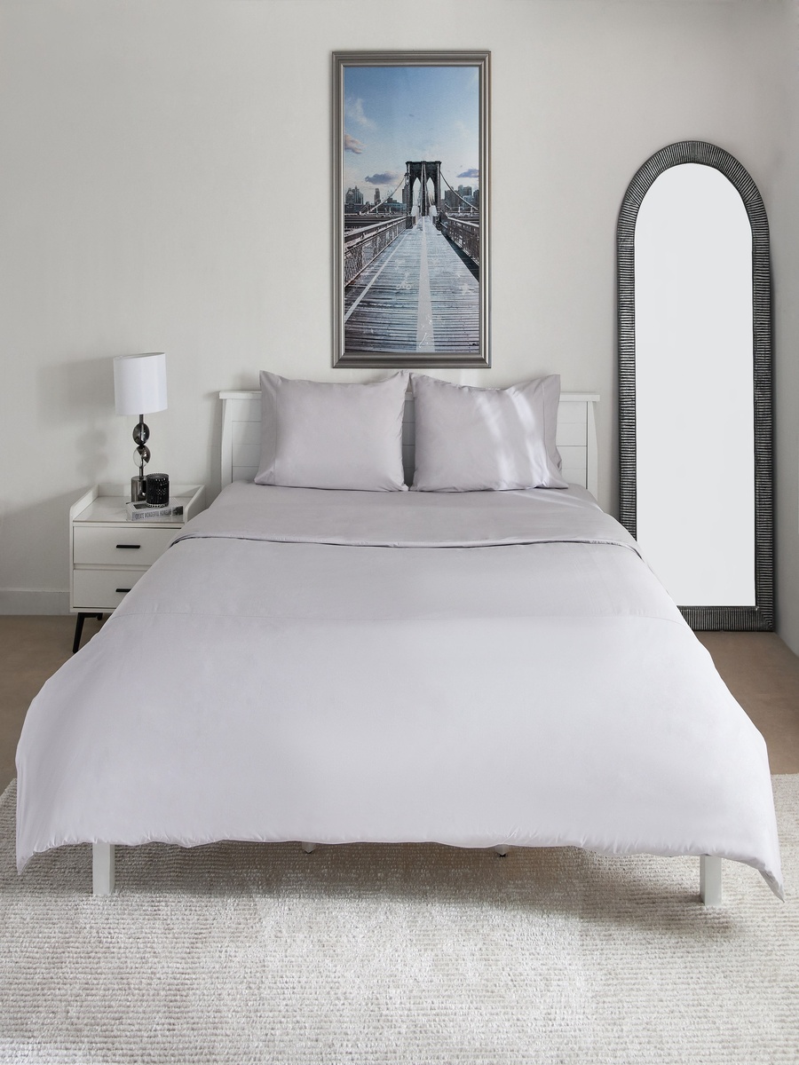 Purely-percale 3-Piece 300TC Percale Queen King Duvet Quilt Cover Set - 220x220 cm