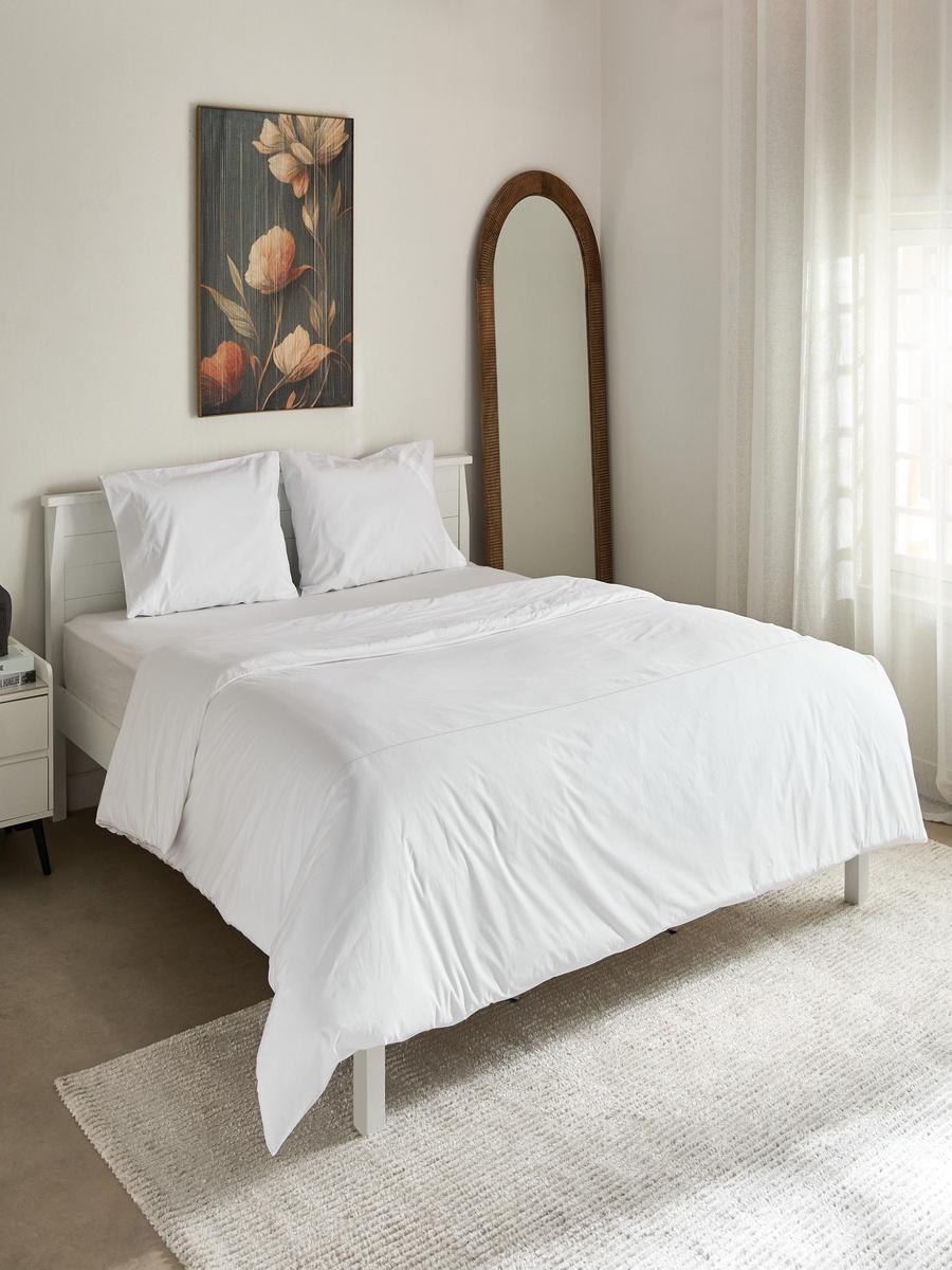 Purely-percale 3-Piece 300TC Percale Queen King Duvet Quilt Cover Set - 220x220 cm