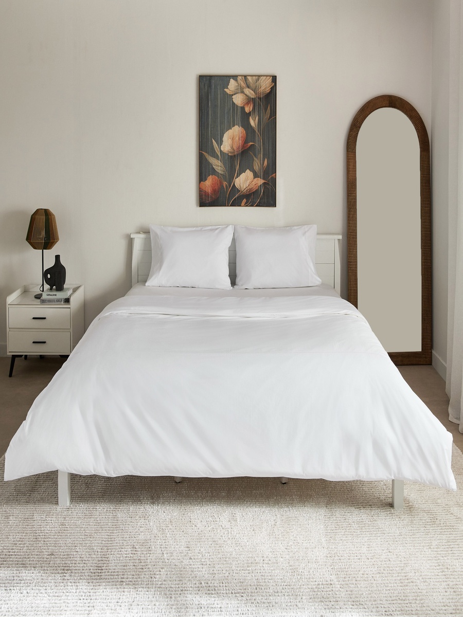 Purely-percale 3-Piece 300TC Percale Queen King Duvet Quilt Cover Set - 220x220 cm