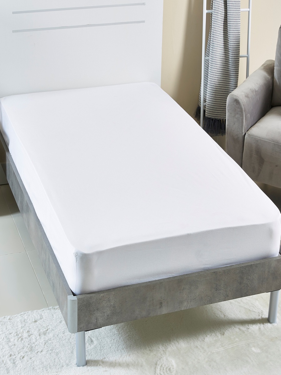 Ballina Solid Cotton Twin Fitted Sheet - 120x200+33 cm