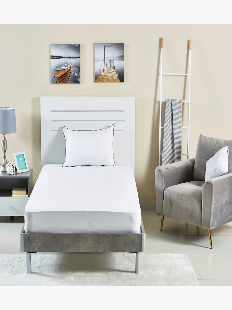 Ballina Solid Cotton Twin Fitted Sheet - 120x200+33 cm
