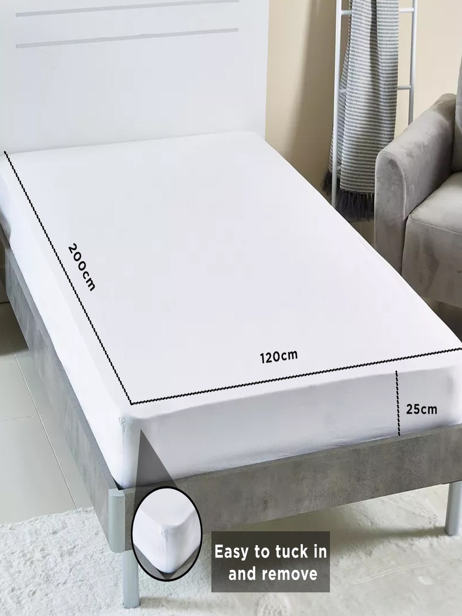 Ballina Solid Cotton Twin Fitted Sheet - 120x200+33 cm