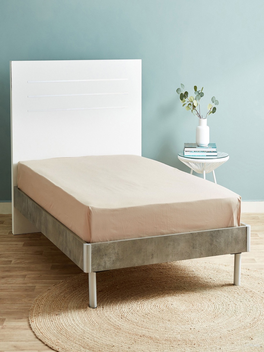 Ballina Solid Cotton Twin Flat Sheet - 170x260 cm