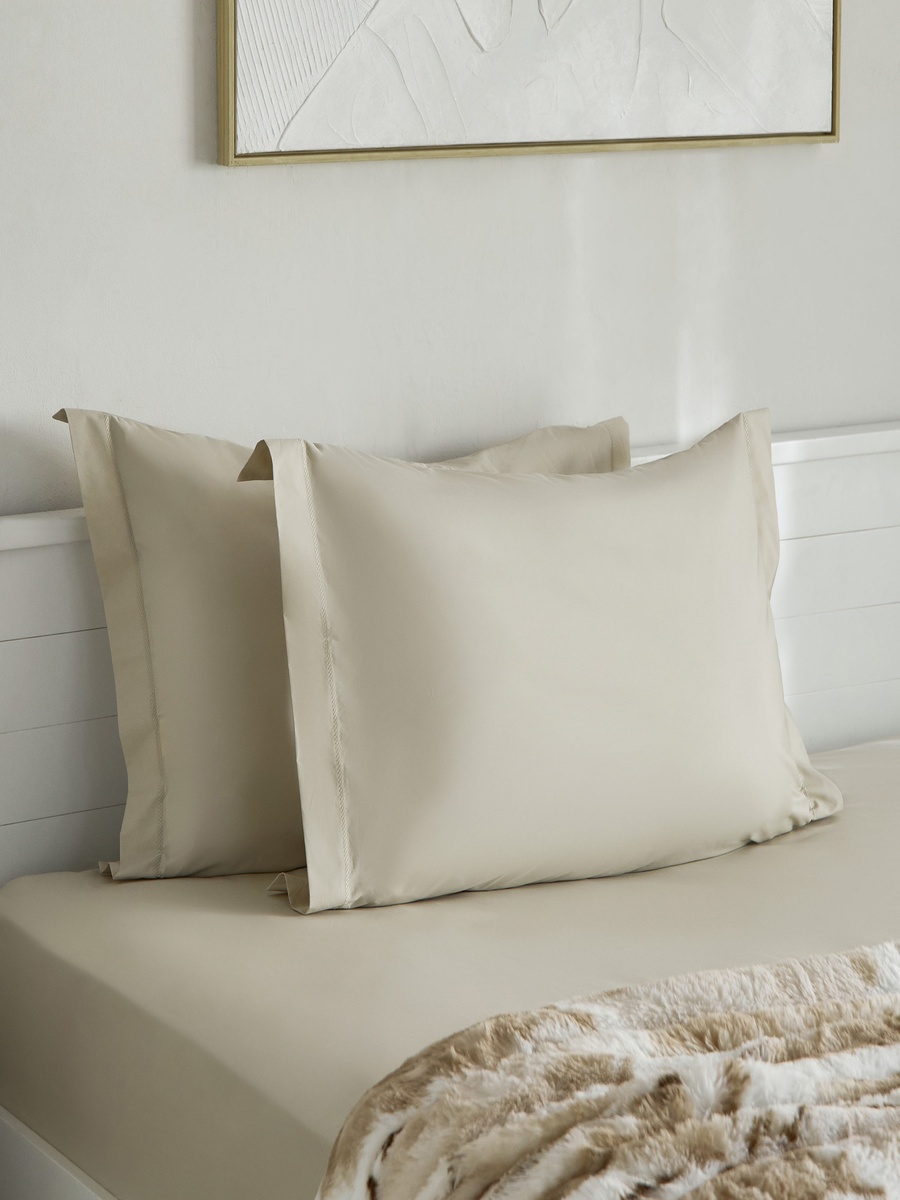 Purely-Percale 2-Piece 300TC Percale Pillowcase Set with Flange - 50x75+15 cm