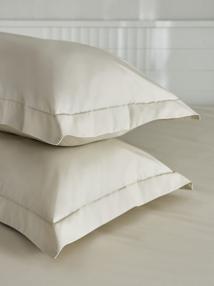 Purely-Percale 2-Piece 300TC Percale Pillowcase Set with Flange - 50x75+15 cm
