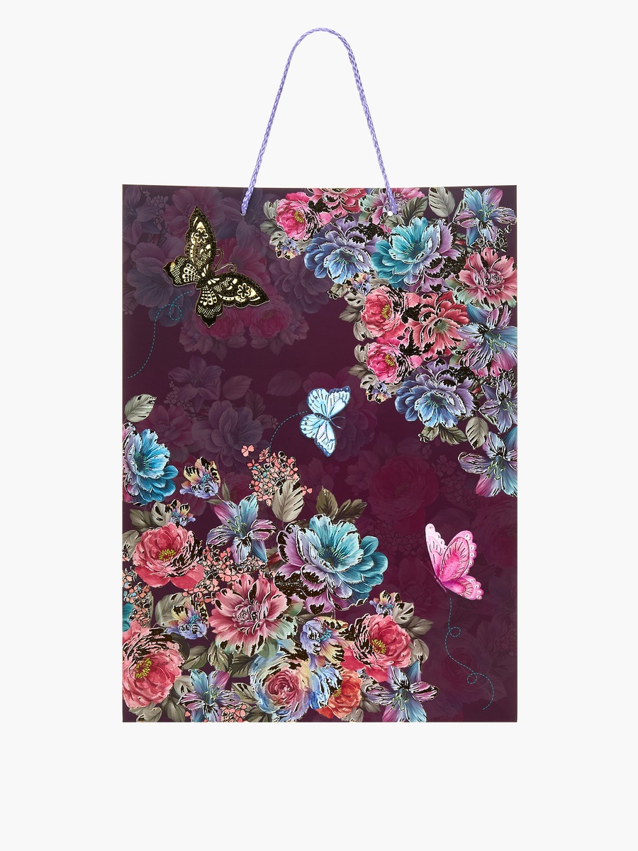 Floral Print Gift Bag - 31x42x12 cm