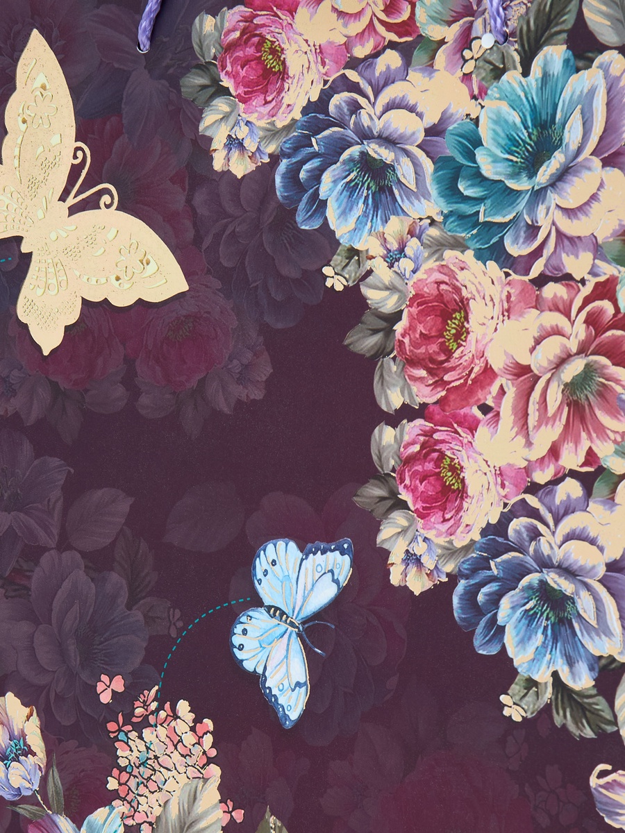 Floral Print Gift Bag - 31x42x12 cm