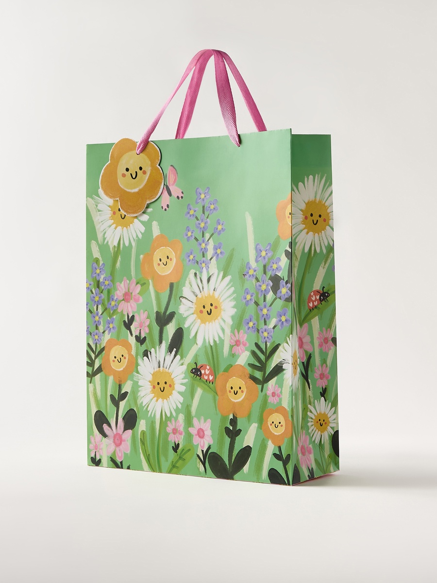 Floral Print Gift Bag with Handles