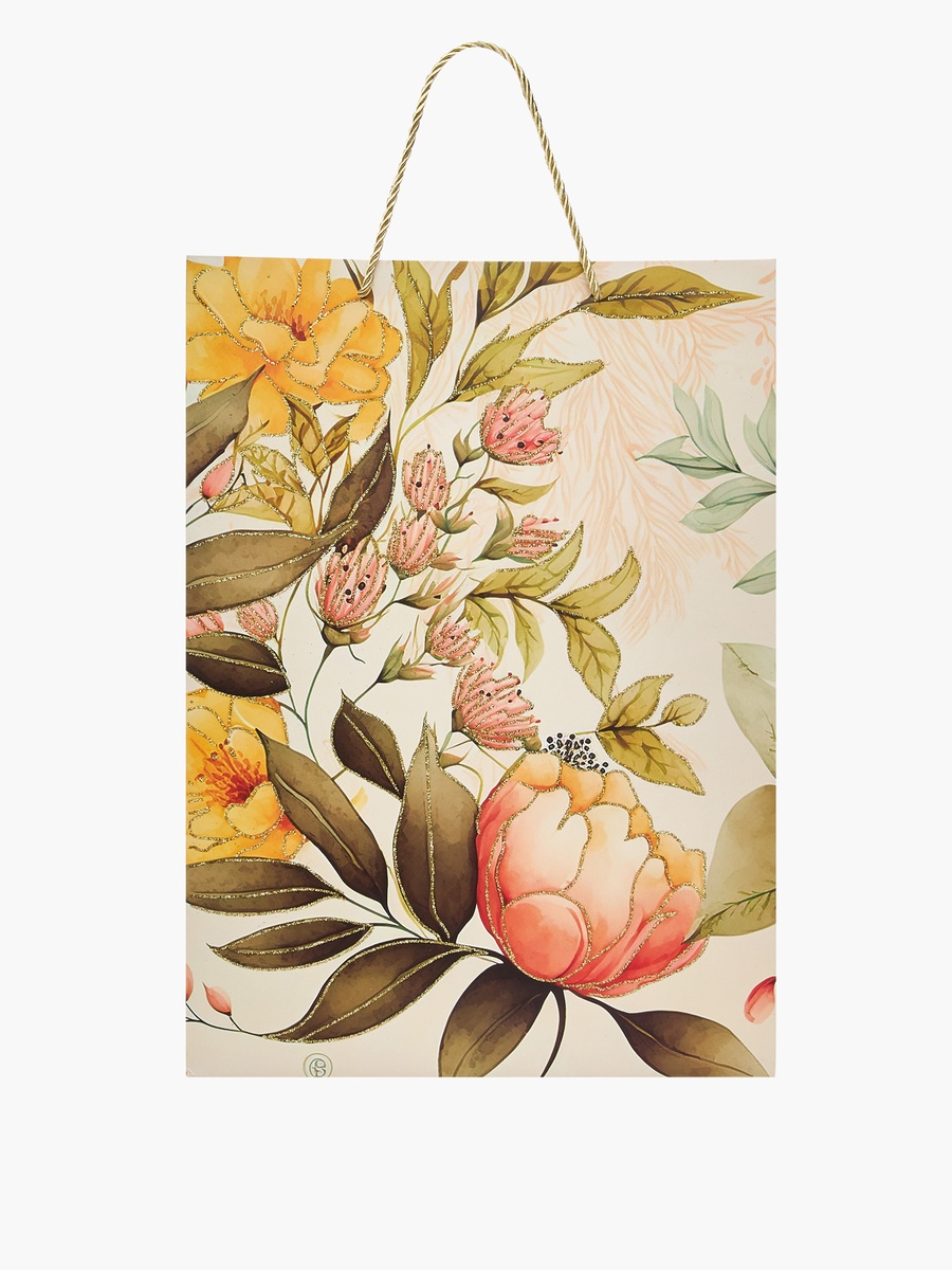 Floral Print Gift Bag with Handle