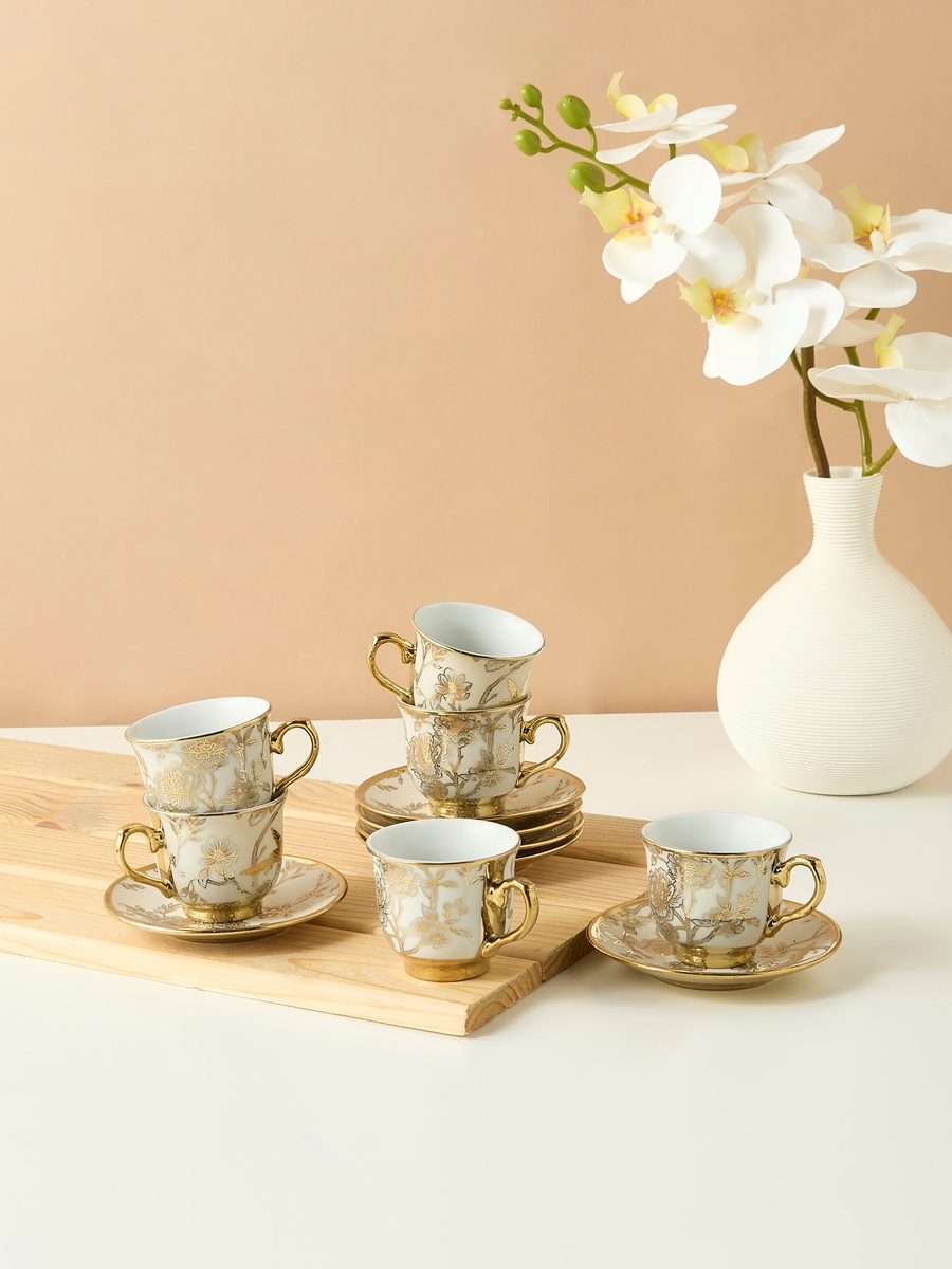 Zahra 12-Piece Porcelain Coffee Set - 90 ml