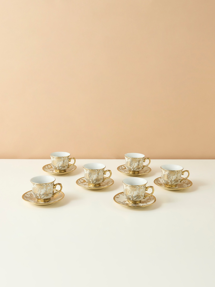 Zahra 12-Piece Porcelain Coffee Set - 90 ml