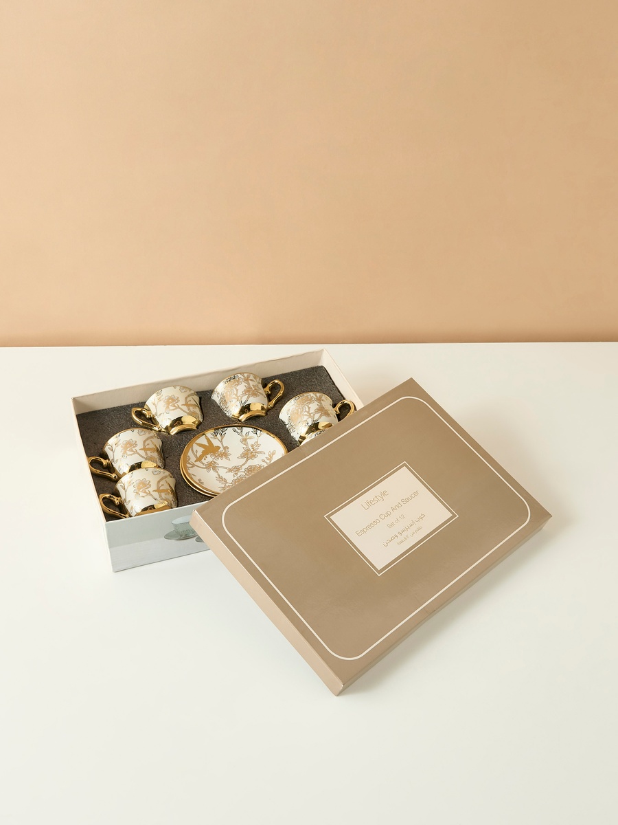 Zahra 12-Piece Porcelain Coffee Set - 90 ml