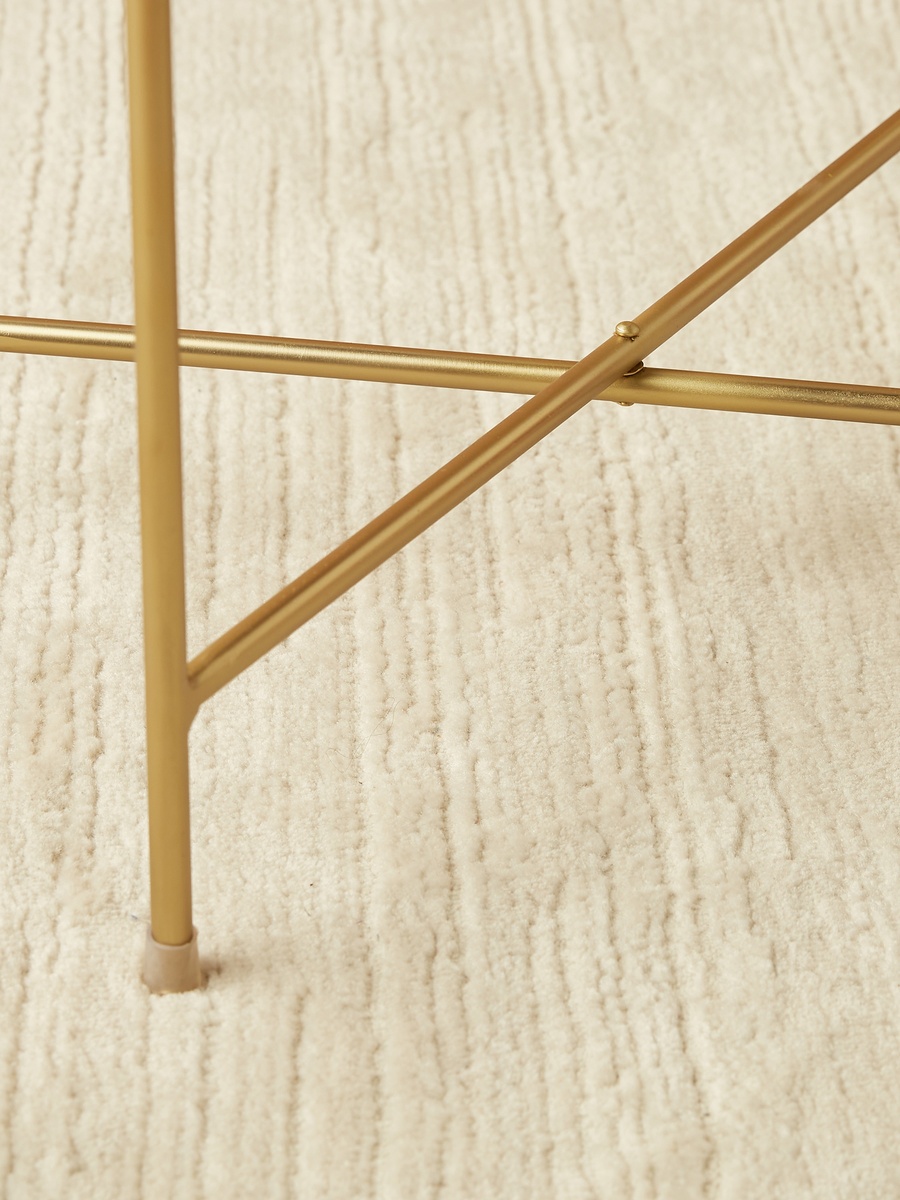 Foldable Marble Top Side Table - 42x28x54 cm