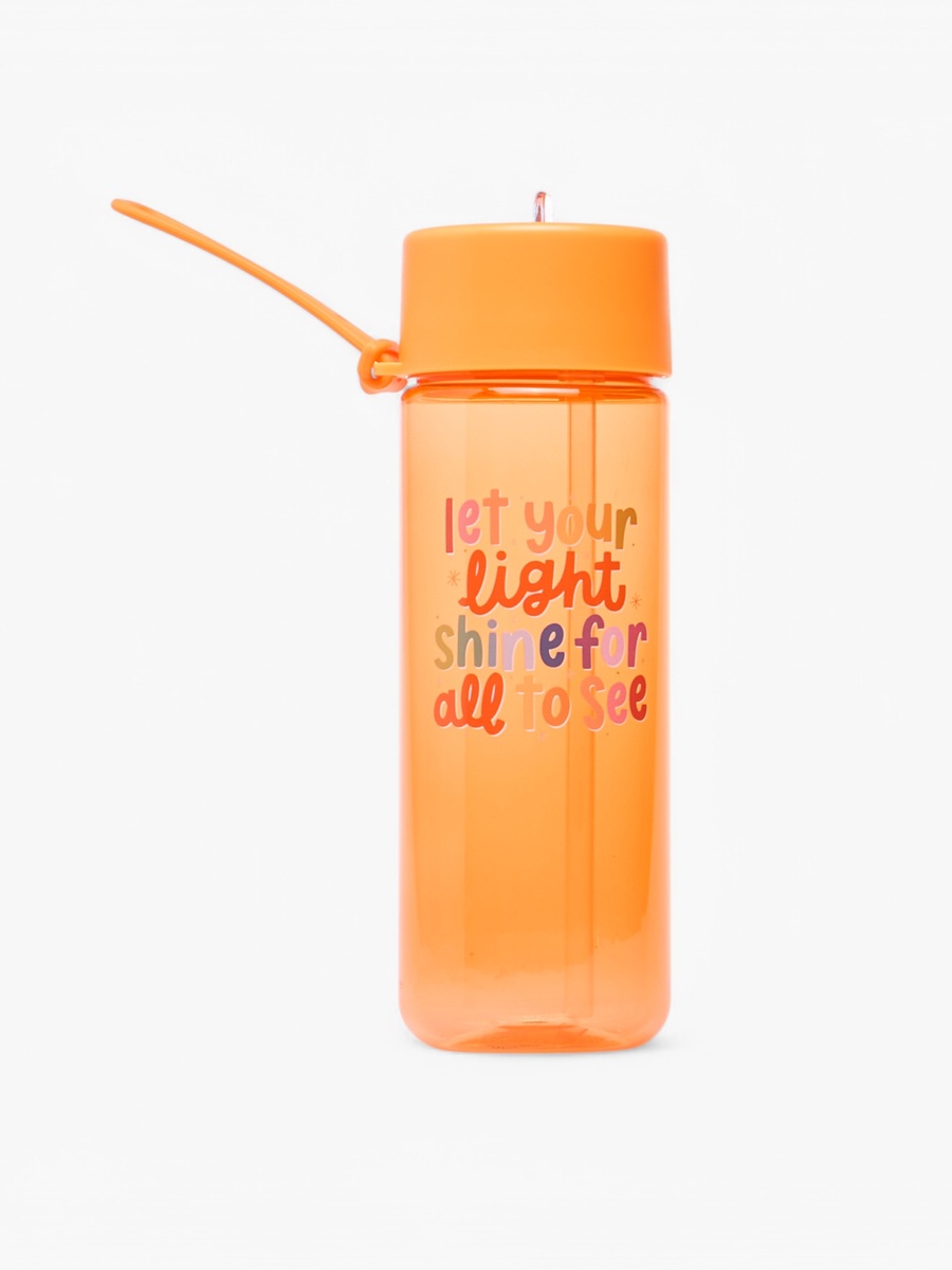 Slogan Print Sipper Water Bottle